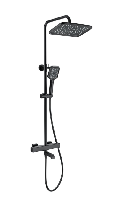 Душевая стойка со смесителем Wonzon & Woghand Stay 2 WW-B3016-T1-MB черная матовая с термостатом Душевая стойка со смесителем Wonzon & Woghand Stay 2 WW-B3016-T1-MB черная матовая с термостатом