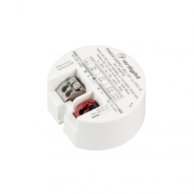 Блок Питания ARJ-SP-16-PFC-R (16W, 15-42V, 0.35-0.4A), Arlight, 048770, изображение 1 Блок Питания ARJ-SP-16-PFC-R (16W, 15-42V, 0.35-0.4A), Arlight, 048770, изображение 1