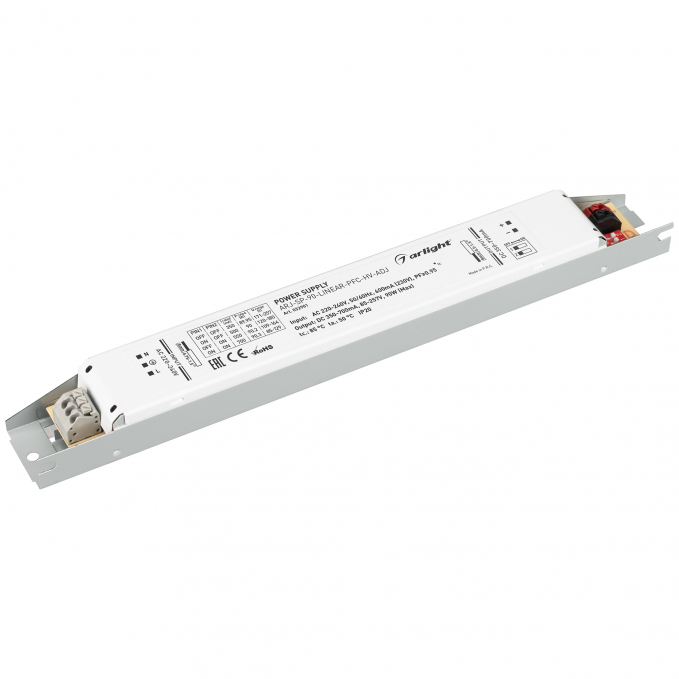 Блок питания ARJ-SP-90-LINEAR-PFC-HV-ADJ (90W, 350-700mA), Arlight, 032901, изображение 1 Блок питания ARJ-SP-90-LINEAR-PFC-HV-ADJ (90W, 350-700mA), Arlight, 032901, изображение 1
