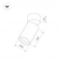 Светильник SP-POLO-SURFACE-FLAP-R65-8W Warm3000 (BK-BK, 40 deg), Arlight, 027530