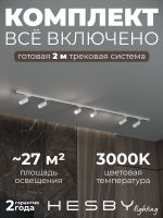 Комплект трековый Skylite №3, Hesby Lighting, HSBL_kompl_S003_NI2W3K