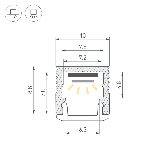 Профиль SL-MINI-10-2000 ANOD, Arlight, 049017, изображение 4 Профиль SL-MINI-10-2000 ANOD, Arlight, 049017, изображение 4