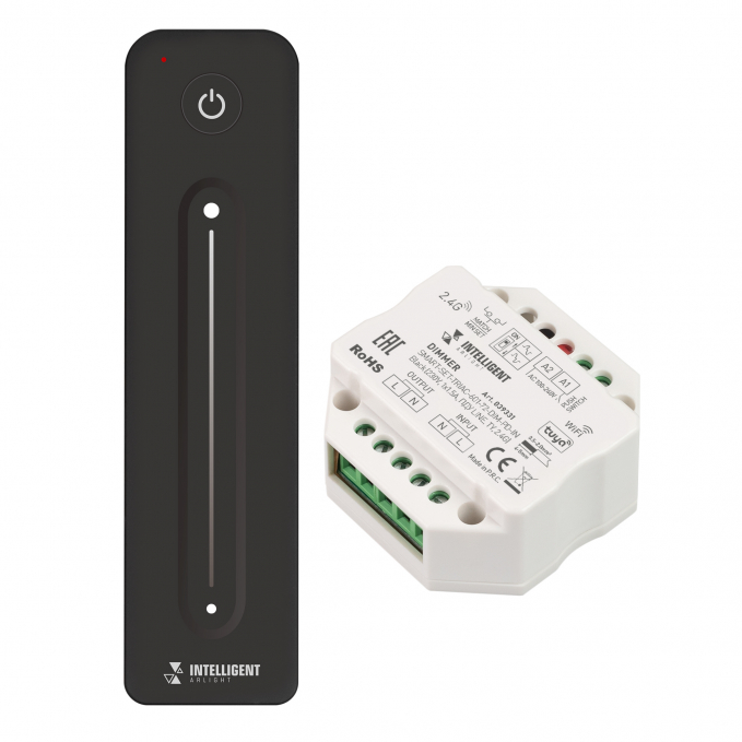 INTELLIGENT ARLIGHT Диммер SMART-SET-TRIAC-601-72-DIM-PD-IN Black (230V, 1x1.5A, ПДУ LINE, TY, 2.4G), Arlight, 039331, изображение 1 INTELLIGENT ARLIGHT Диммер SMART-SET-TRIAC-601-72-DIM-PD-IN Black (230V, 1x1.5A, ПДУ LINE, TY, 2.4G), Arlight, 039331, изображение 1