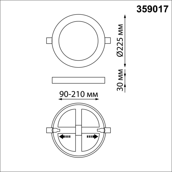 Светильник встраиваемый светодиодный (три сценария работы) IP20 LED 4000К 18W+6W 100-265V 1680Лм SPAN SPOT NT23 560 NOVOTECH 359017, схема товара Светильник встраиваемый светодиодный (три сценария работы) IP20 LED 4000К 18W+6W 100-265V 1680Лм SPAN SPOT NT23 560 NOVOTECH 359017, схема товара