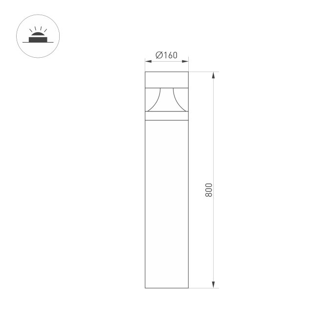 Светильник LGD-LANDMARK-BOLL-H800-20W Warm3500-MIX (GR, 300 deg, 230V), Arlight, 045533, изображение 5 Светильник LGD-LANDMARK-BOLL-H800-20W Warm3500-MIX (GR, 300 deg, 230V), Arlight, 045533, изображение 5