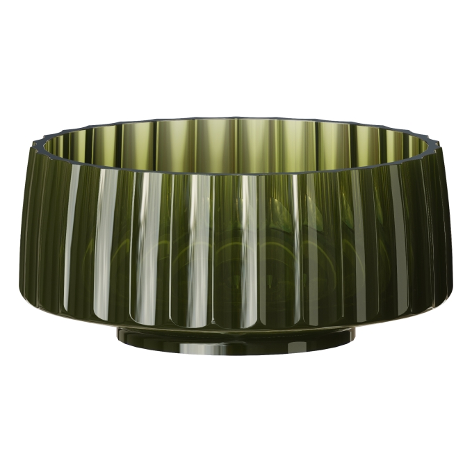 Накладная раковина Boheme Glow 810-RIB-G-OL transparent olive полиэфирная