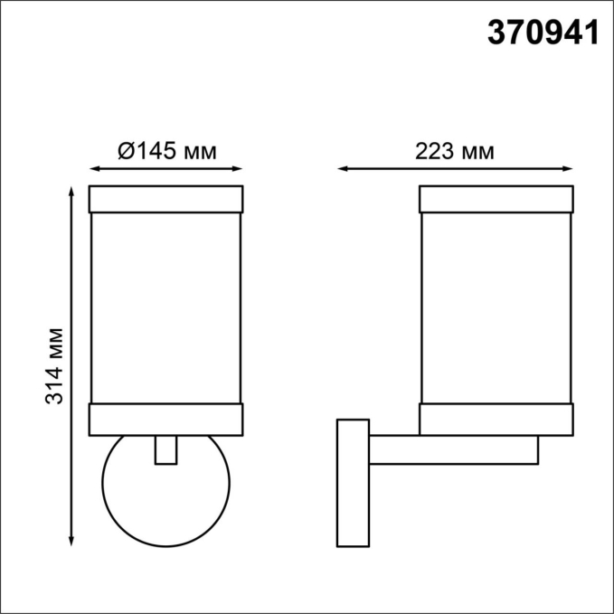 Светильник ландшафтный IP44 E27 13W 220-240V IVORY STREET NT23 359 NOVOTECH 370941, схема товара Светильник ландшафтный IP44 E27 13W 220-240V IVORY STREET NT23 359 NOVOTECH 370941, схема товара