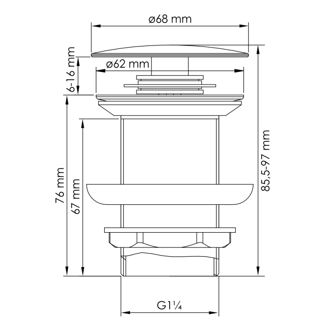 Донный клапан WasserKRAFT A244BRG Донный клапан WasserKRAFT A244BRG
