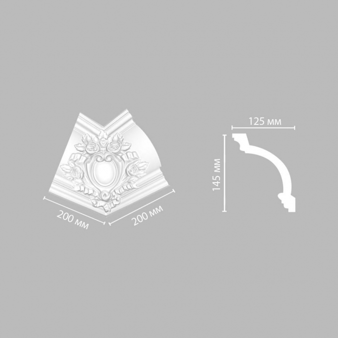 Угол внутренний Decomaster DP-217R, 145x125 мм