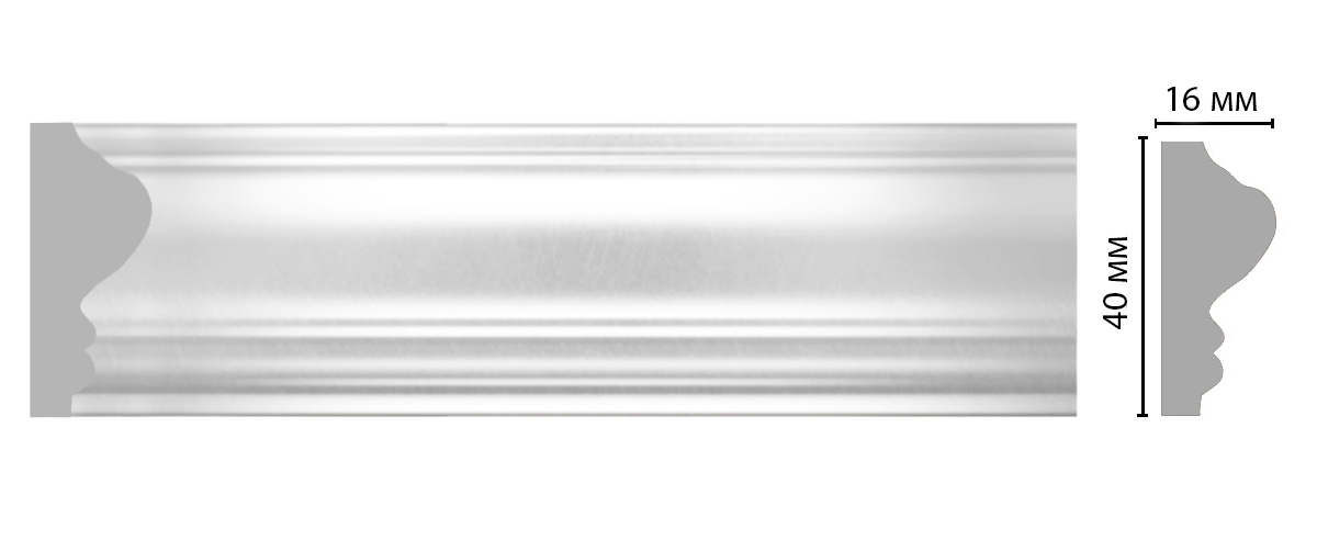 Молдинг гладкий Decomaster D030ДМ, 40x16x2000 мм Молдинг гладкий Decomaster D030ДМ, 40x16x2000 мм