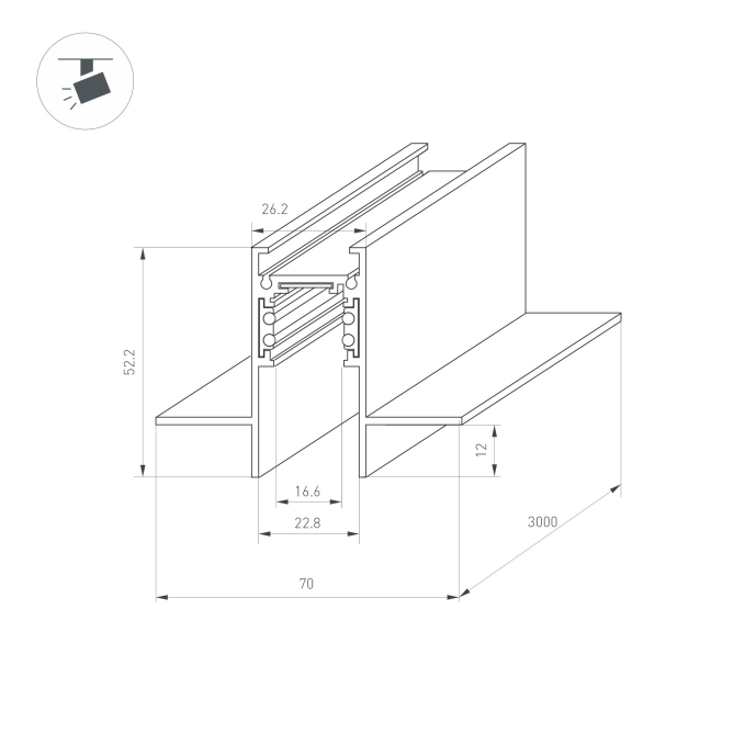 Трек встраиваемый MAG-ORIENT-TRACK-2652-FDW-3000 (BK), Arlight, 033635, изображение 3 Трек встраиваемый MAG-ORIENT-TRACK-2652-FDW-3000 (BK), Arlight, 033635, изображение 3