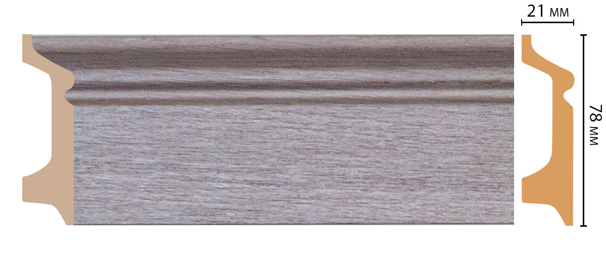 Плинтус напольный Decomaster D122-77ДМ, 78x21x2400 мм Плинтус напольный Decomaster D122-77ДМ, 78x21x2400 мм