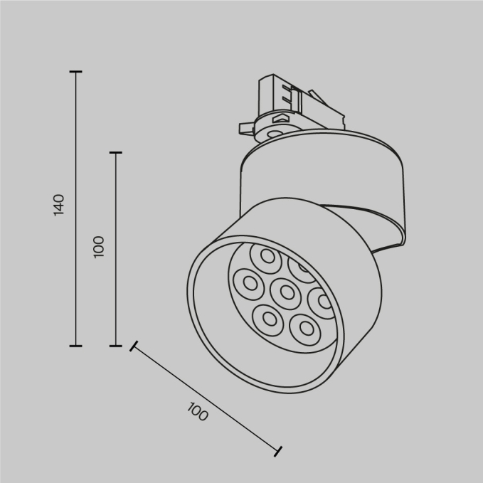 Трековый подвесной светильник Тау / Tau Gravity 4000K 50Вт 360°, TR101-2-50W4K-B, изображение 8 Трековый подвесной светильник Тау / Tau Gravity 4000K 50Вт 360°, TR101-2-50W4K-B, изображение 8