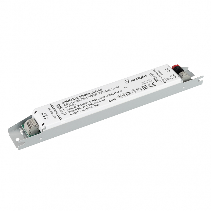 Блок питания ARV-LG-24030-LINEAR-PFC-DALI2-PD (24V, 1.25A, 30W), Arlight, 049479, изображение 1 Блок питания ARV-LG-24030-LINEAR-PFC-DALI2-PD (24V, 1.25A, 30W), Arlight, 049479, изображение 1