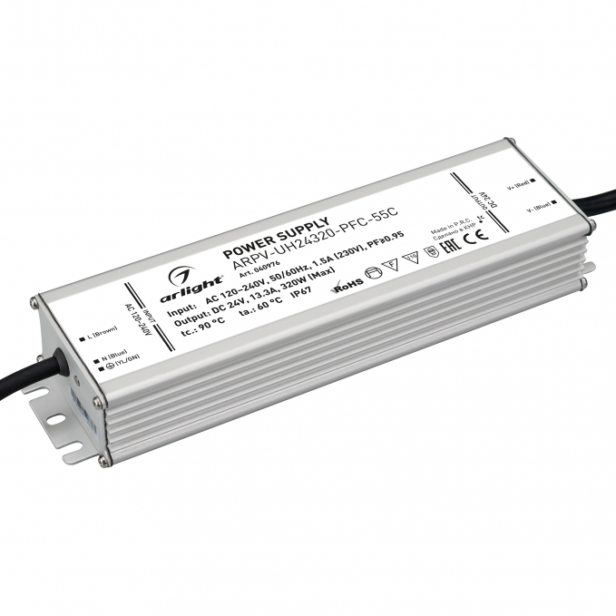 Блок питания ARPV-UH24320-PFC-55C (24V, 13.3A, 320W), Arlight, 040976, изображение 1 Блок питания ARPV-UH24320-PFC-55C (24V, 13.3A, 320W), Arlight, 040976, изображение 1