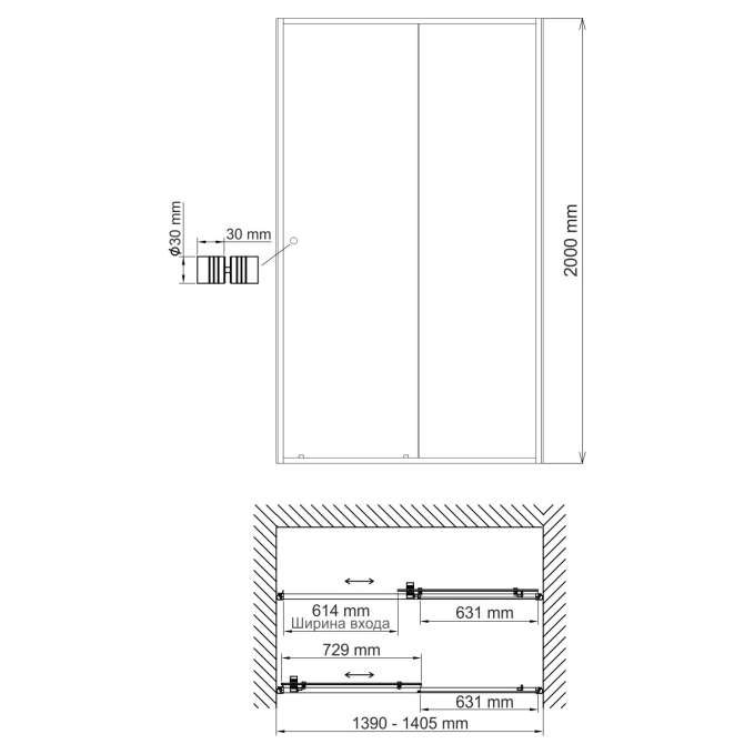 Душевая дверь WasserKRAFT Dill 61S31 Душевая дверь WasserKRAFT Dill 61S31