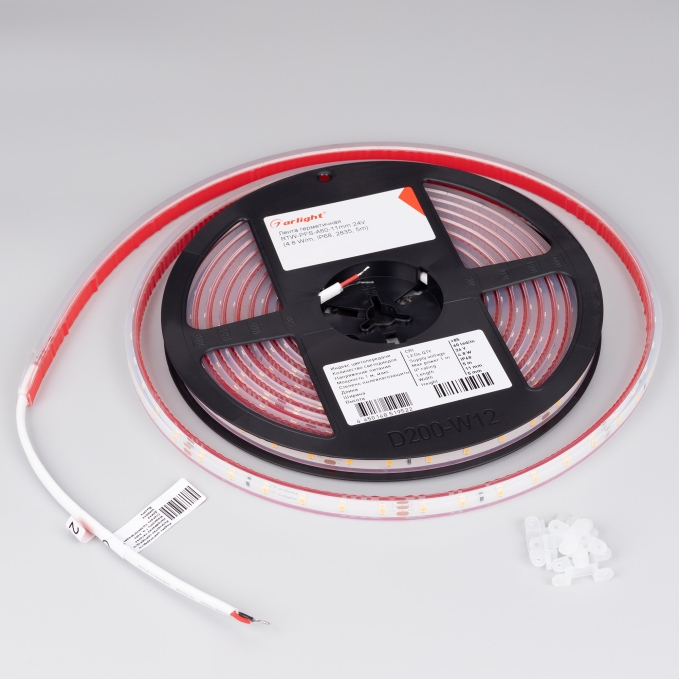 Светодиодная лента герметичная RTW-PFS-A60-11mm 24V Day4000 (4.8 W/m, IP68, 2835, 5m), Arlight, 034158, изображение 3 Светодиодная лента герметичная RTW-PFS-A60-11mm 24V Day4000 (4.8 W/m, IP68, 2835, 5m), Arlight, 034158, изображение 3