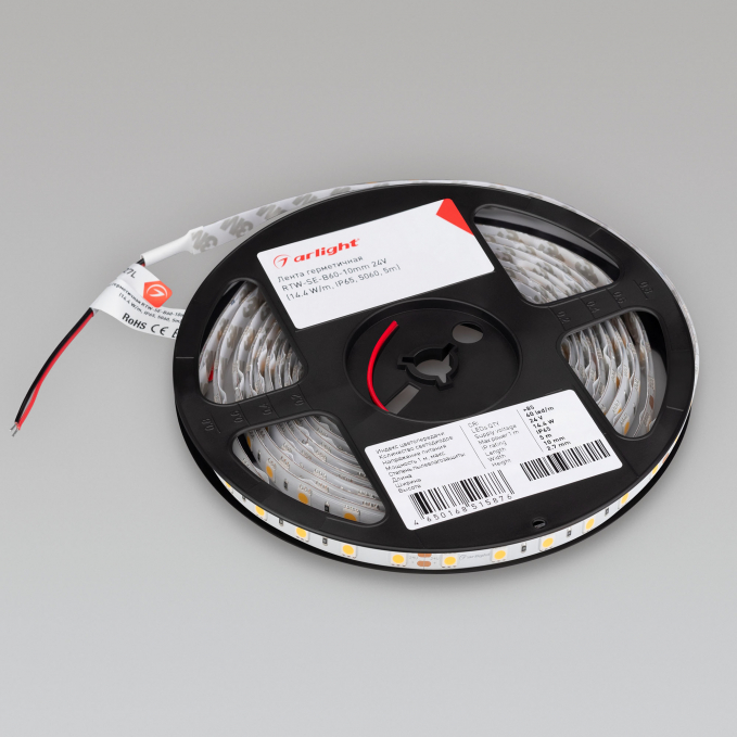 Светодиодная лента герметичная RTW-SE-B60-10mm 24V White6000 (14.4 W/m, IP65, 5m), Arlight, 014626(3), изображение 3 Светодиодная лента герметичная RTW-SE-B60-10mm 24V White6000 (14.4 W/m, IP65, 5m), Arlight, 014626(3), изображение 3