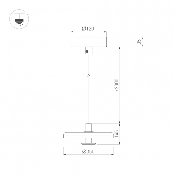 Светильник SP-KOTARO-R350-12W Warm2700 (BG-BG, 36 deg, 230V, TRIAC), Arlight, 057229, изображение 2 Светильник SP-KOTARO-R350-12W Warm2700 (BG-BG, 36 deg, 230V, TRIAC), Arlight, 057229, изображение 2