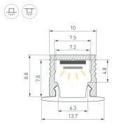 Профиль SL-MINI-10-2000 BLACK, Arlight, 049018