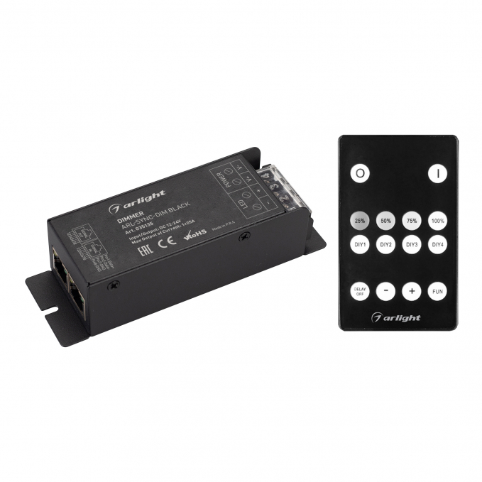 Диммер ARL-SYNC-DIM Black (12-24V, 1x25A, ПДУ 14кн, RF, RJ45), Arlight, 035135, изображение 1 Диммер ARL-SYNC-DIM Black (12-24V, 1x25A, ПДУ 14кн, RF, RJ45), Arlight, 035135, изображение 1
