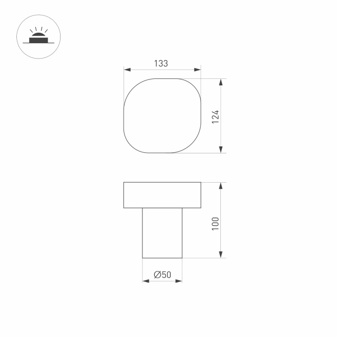 Светильник LGD-SWAMP-BOLL-H100-7W Warm3000 (GR, 93 deg, 230V), Arlight, 030002, изображение 3