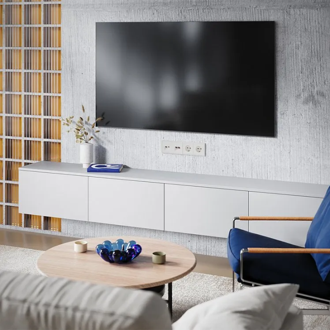 Накладка для розетки TV+RJ45 кат. 6, S70 (хлопок), Voltum, VLS002713