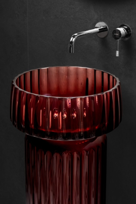 Накладная раковина Boheme Glow 810-RIB-G-V transparent violet полиэфирная Накладная раковина Boheme Glow 810-RIB-G-V transparent violet полиэфирная