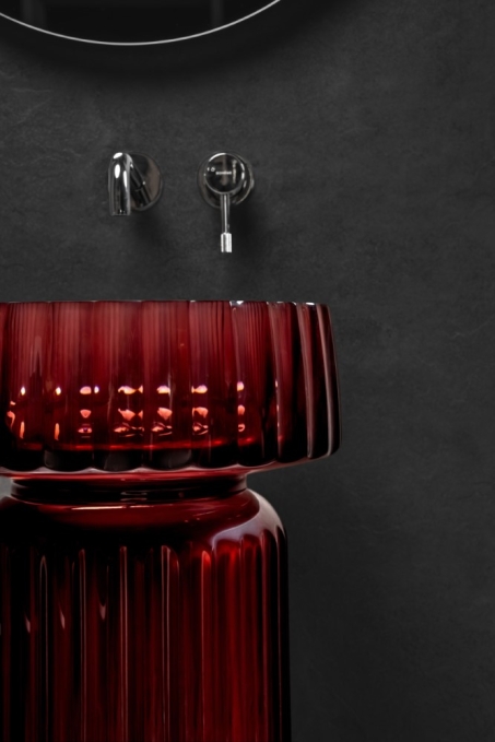 Накладная раковина Boheme Glow 810-RIB-G-V transparent violet полиэфирная Накладная раковина Boheme Glow 810-RIB-G-V transparent violet полиэфирная