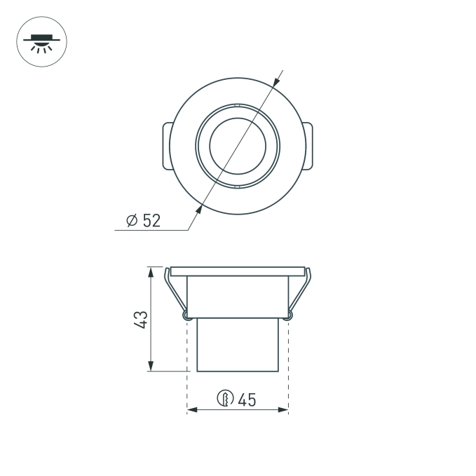 Светодиодный светильник LTM-R52WH 3W Day White 30deg, Arlight, 014914