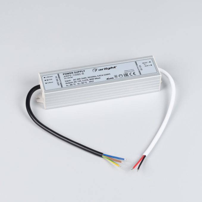 Блок питания ARPV-12080-B (12V, 6.7A, 80W), Arlight, 023189, изображение 3 Блок питания ARPV-12080-B (12V, 6.7A, 80W), Arlight, 023189, изображение 3