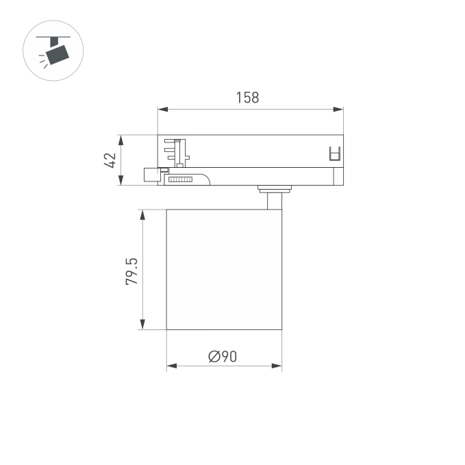 Светильник LGD-DYKE-4TR-R90-26W Day4000 (BK, 20 deg, 230V), Arlight, 052136, изображение 4