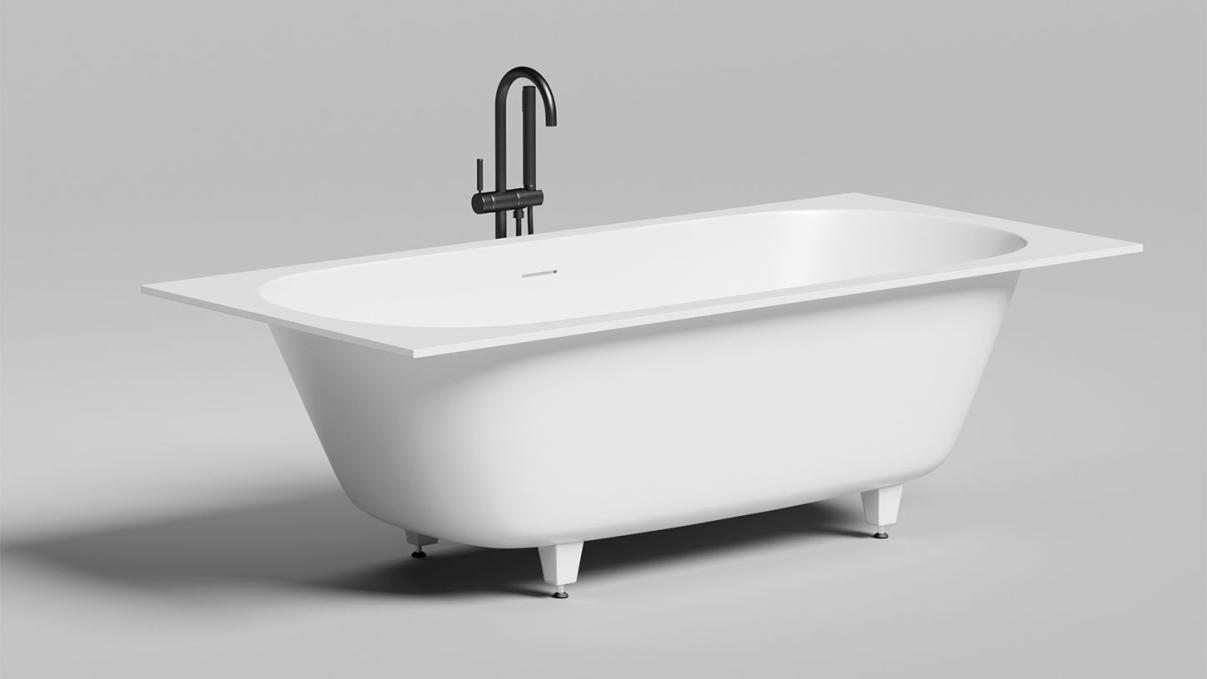 Ванна из искусственного камня Salini Ornella Axis Kit 190x90 103522M белая матовая встраиваемая Ванна из искусственного камня Salini Ornella Axis Kit 190x90 103522M белая матовая встраиваемая