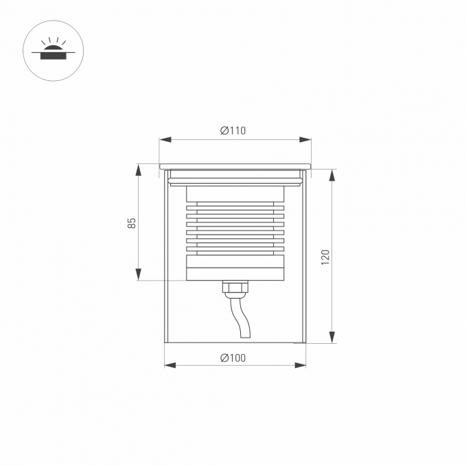 Светильник LTD-GROUND-R110-15W Day4000 (SL, 20 deg, 230V), Arlight, 033578, изображение 4 Светильник LTD-GROUND-R110-15W Day4000 (SL, 20 deg, 230V), Arlight, 033578, изображение 4