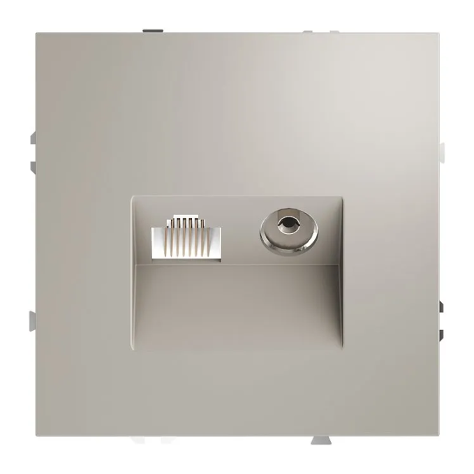 Розетка телевизионная встраиваемая VOLTUM S70 TV+RJ45 кат. 6, (кашемир), Voltum, VLS060703