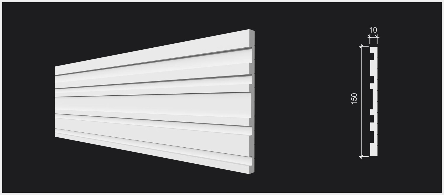 Стеновая панель Decor-Dizayn 924-90SH, 150x10x3000 мм