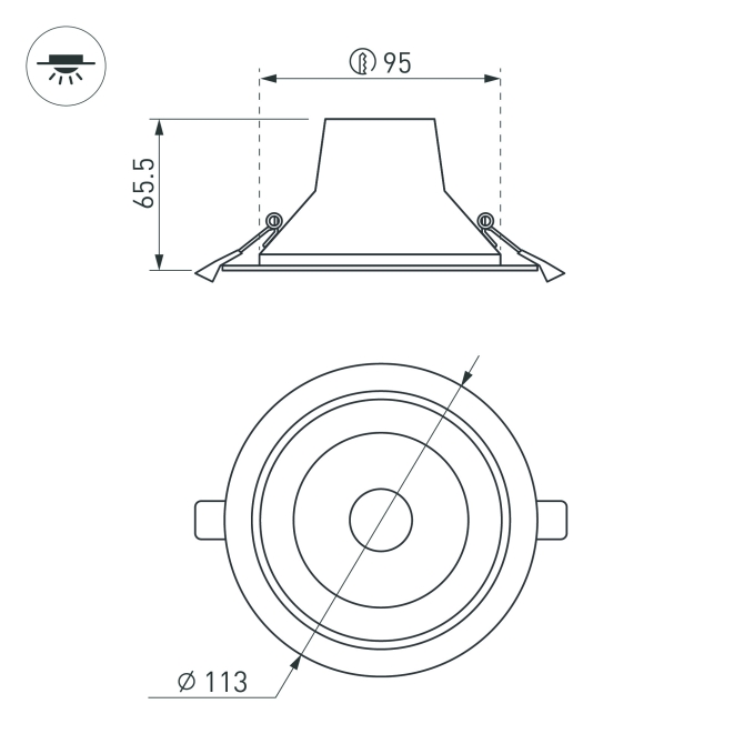 Светильник LTD-LEGEND-R115-10W White6000 (WH, 50 deg), Arlight, 027315, изображение 6 Светильник LTD-LEGEND-R115-10W White6000 (WH, 50 deg), Arlight, 027315, изображение 6
