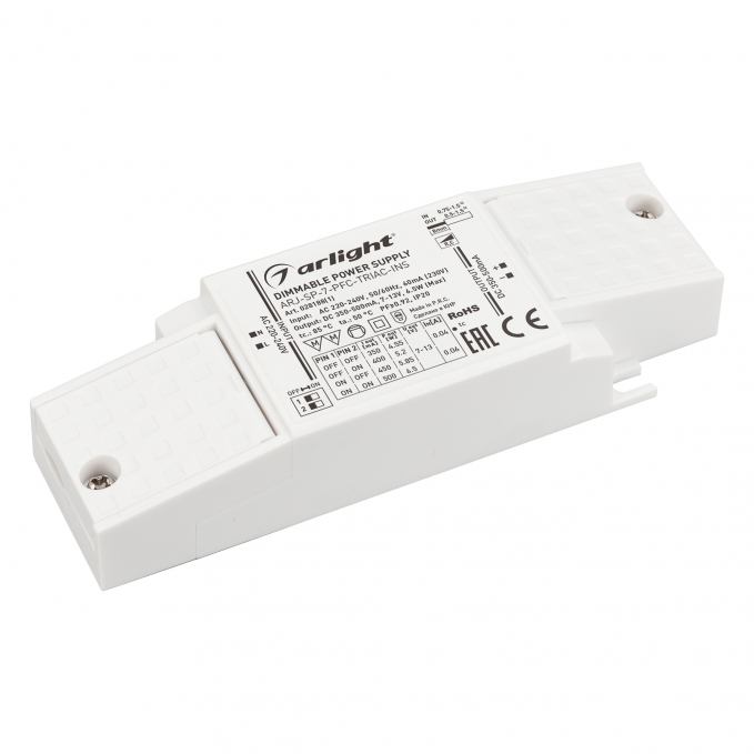 Блок питания ARJ-SP-7-PFC-TRIAC-INS (7W, 7-13V, 0.35-0.5A), Arlight, 028188(1), изображение 1 Блок питания ARJ-SP-7-PFC-TRIAC-INS (7W, 7-13V, 0.35-0.5A), Arlight, 028188(1), изображение 1