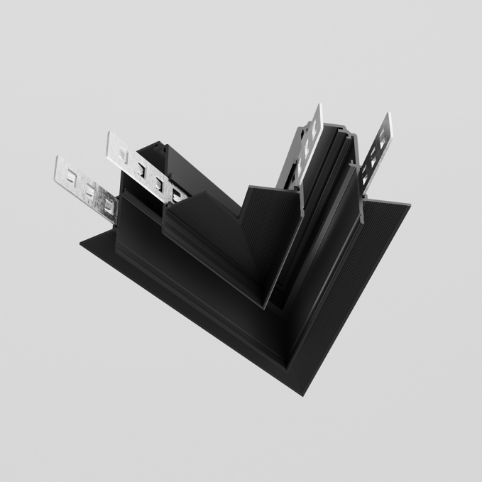 Угол-соединитель 45° Exility встраиваемый под ГКЛ 12,5мм, черный, TRA034CLS-42.12B, изображение 1 Угол-соединитель 45° Exility встраиваемый под ГКЛ 12,5мм, черный, TRA034CLS-42.12B, изображение 1