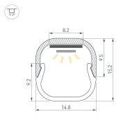 Профиль LINE-D-1515-2000 SQUARE ANOD, Arlight, 061083