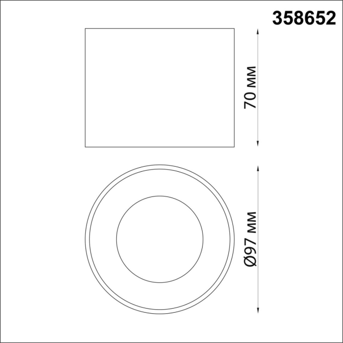 Светильник накладной светодиодный IP20 LED 4000К 12W 220V PATERA OVER NT21 444 NOVOTECH 358652, схема товара Светильник накладной светодиодный IP20 LED 4000К 12W 220V PATERA OVER NT21 444 NOVOTECH 358652, схема товара