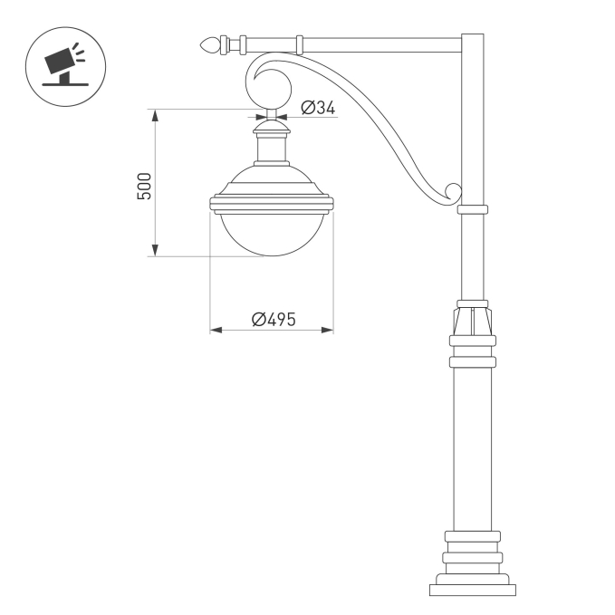 Светильник OXOR-AMPIL-BUE - 495x500-100W Day4000 (BK, 120 deg, 230V) IP65, Arlight, 052447, изображение 2 Светильник OXOR-AMPIL-BUE - 495x500-100W Day4000 (BK, 120 deg, 230V) IP65, Arlight, 052447, изображение 2