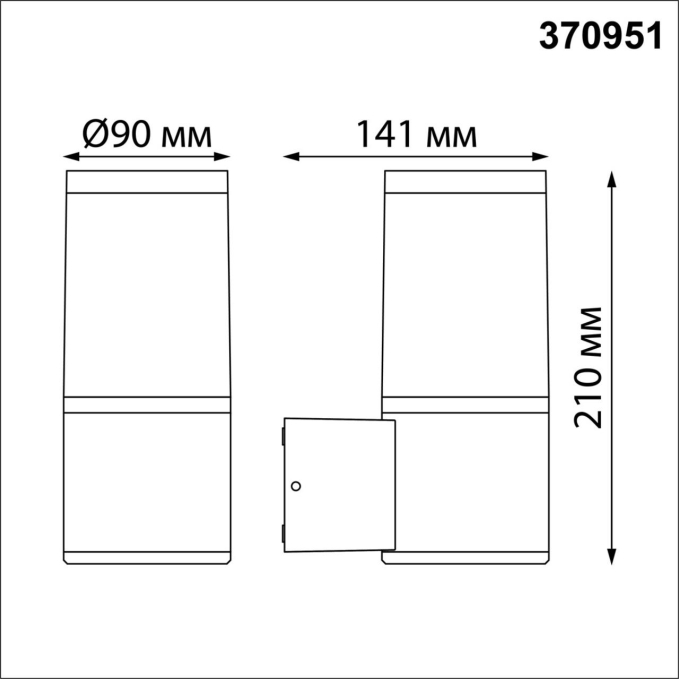 Светильник ландшафтный IP54 E27 15W 220-240V VIDO STREET NT23 664 NOVOTECH 370951, схема товара Светильник ландшафтный IP54 E27 15W 220-240V VIDO STREET NT23 664 NOVOTECH 370951, схема товара