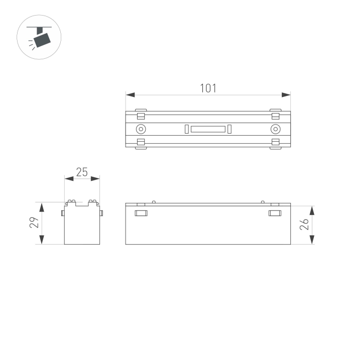 Светильник MAG-VIBE-LASER-L101-6W Warm3000 (WH, 24 deg, 48V), Arlight, 044417, изображение 2 Светильник MAG-VIBE-LASER-L101-6W Warm3000 (WH, 24 deg, 48V), Arlight, 044417, изображение 2