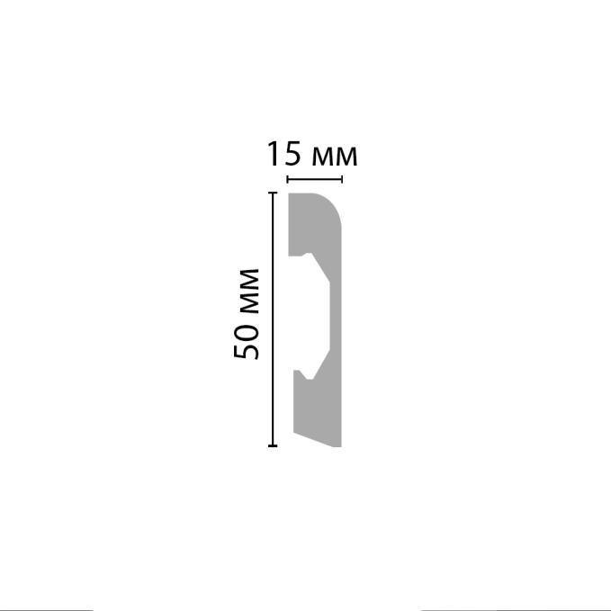 Плинтус напольный Decomaster A038, 50x15x2000 мм Плинтус напольный Decomaster A038, 50x15x2000 мм