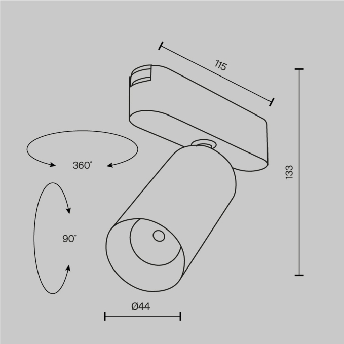Трековый светильник Фокус / Focus Led Radity 3000K 12Вт 36°, TR103-1-12W3K-M-B, изображение 8 Трековый светильник Фокус / Focus Led Radity 3000K 12Вт 36°, TR103-1-12W3K-M-B, изображение 8