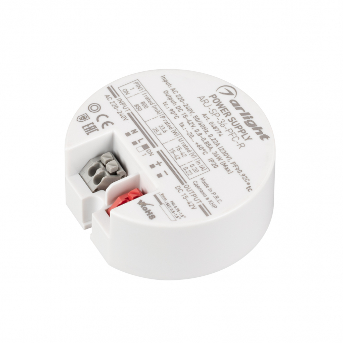 Блок питания ARJ-SP-36-PFC-R (36W, 15-42V, 0.8-0.85A), Arlight, 048774, изображение 1 Блок питания ARJ-SP-36-PFC-R (36W, 15-42V, 0.8-0.85A), Arlight, 048774, изображение 1