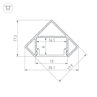 Профиль SL-KANT-H18-2000 BLACK, Arlight, 049430 Профиль SL-KANT-H18-2000 BLACK, Arlight, 049430
