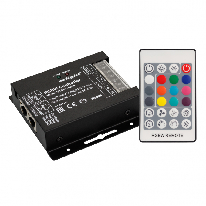 Контроллер VT-S07-4x6A (12-24V, ПДУ 24 кн, RF), Arlight, 021317, изображение 1 Контроллер VT-S07-4x6A (12-24V, ПДУ 24 кн, RF), Arlight, 021317, изображение 1