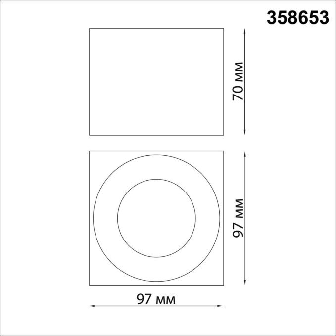 Светильник накладной светодиодный IP20 LED 4000К 12W 220V PATERA OVER NT21 446 NOVOTECH 358653, схема товара Светильник накладной светодиодный IP20 LED 4000К 12W 220V PATERA OVER NT21 446 NOVOTECH 358653, схема товара
